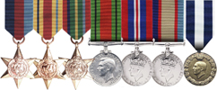 1939-45 STAR + AFRICA STAR + PACIFIC STAR + DEFENCE MEDAL + WAR MEDAL + AUSTRALIAN SERVICE MEDAL + GREEK MEDAL MINIATURES SWING MOUNTED SET